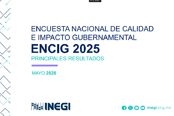 Encuesta Nacional de Calidad e Impacto Gubernamental, ENCIG 2025, INEGI, Principales resultados